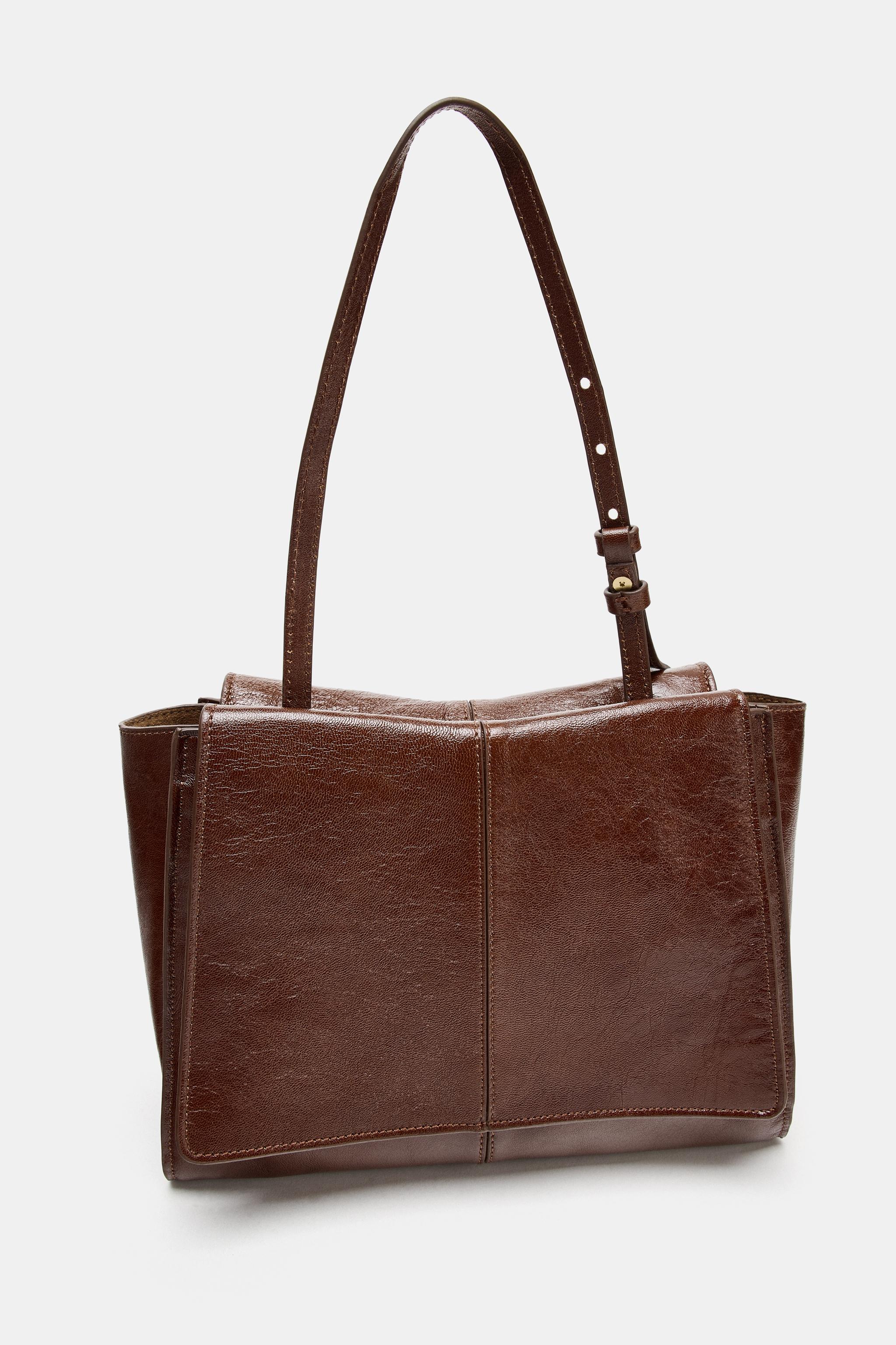 MINI LEATHER SHOPPER WITH DOUBLE POCKET